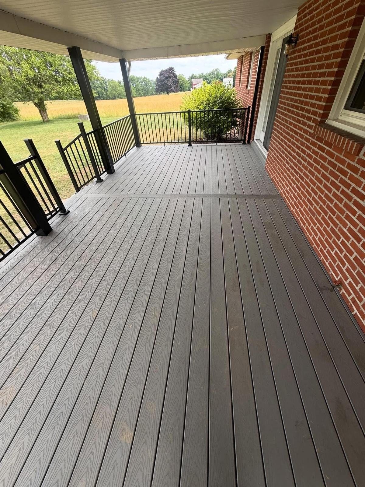 Covered composite deck porch
