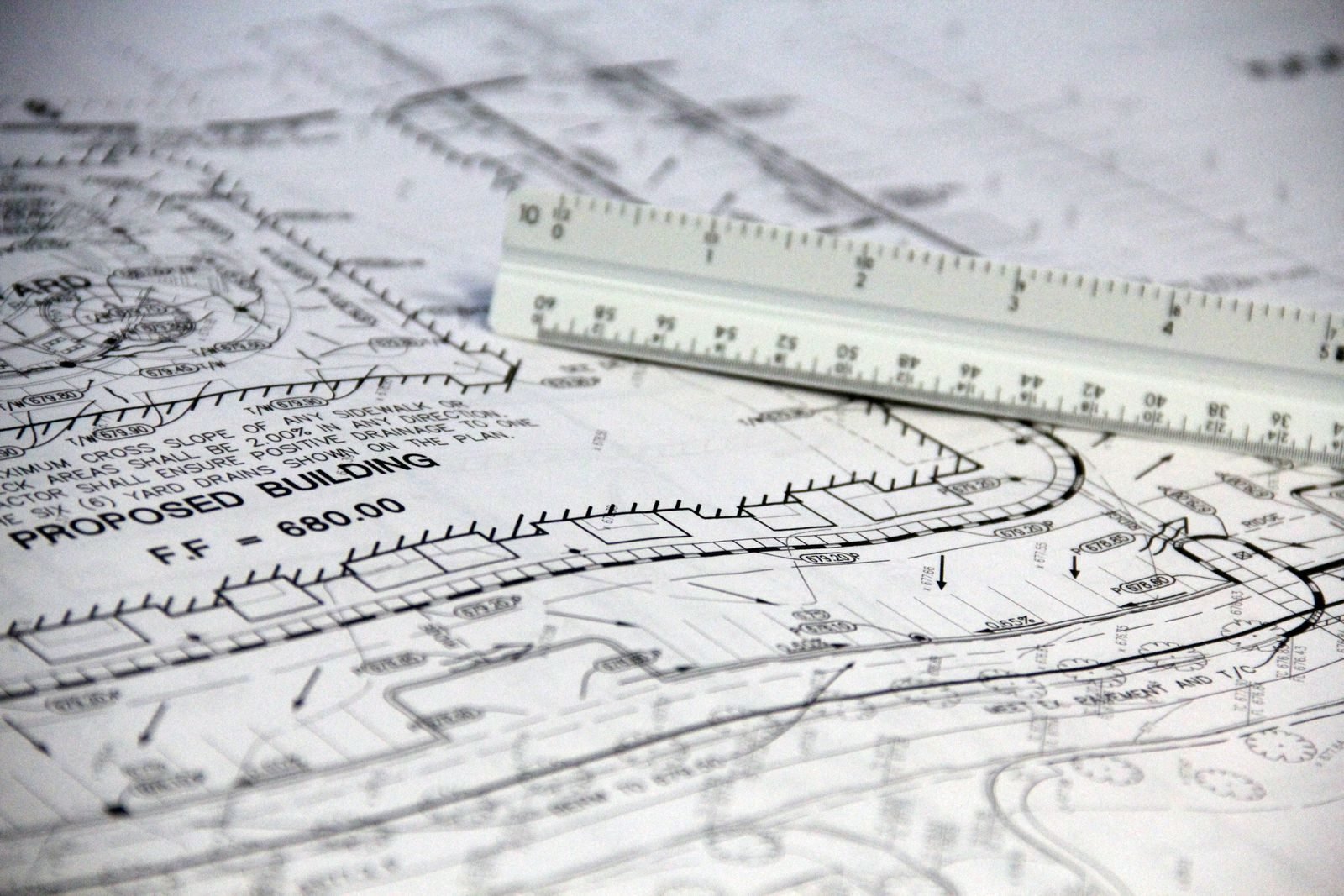 Building permit site plan and ruler